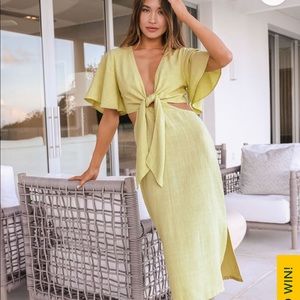 Lulus summer journey cut out dress green